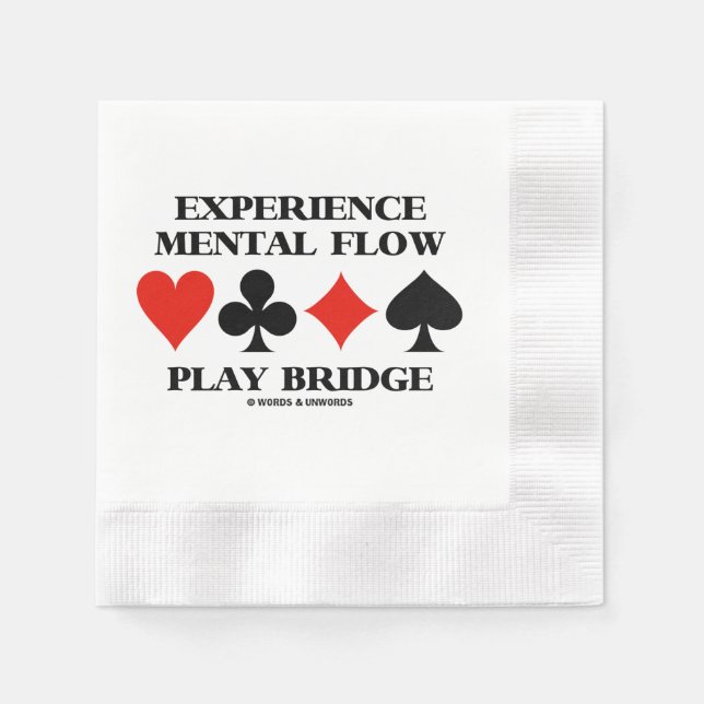 Experience Mental Flow Play Bridge 4 Card Suits Napkin (Front)