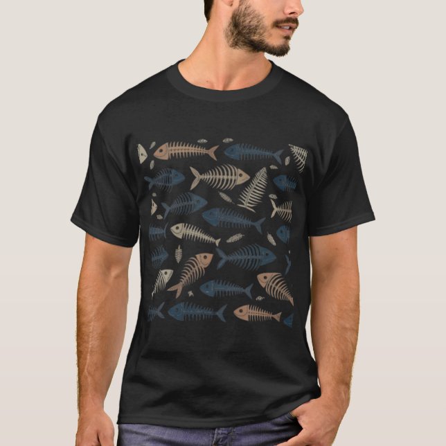Experience Ultimate Fashion in Fishbone Patterns T-Shirt (Front)