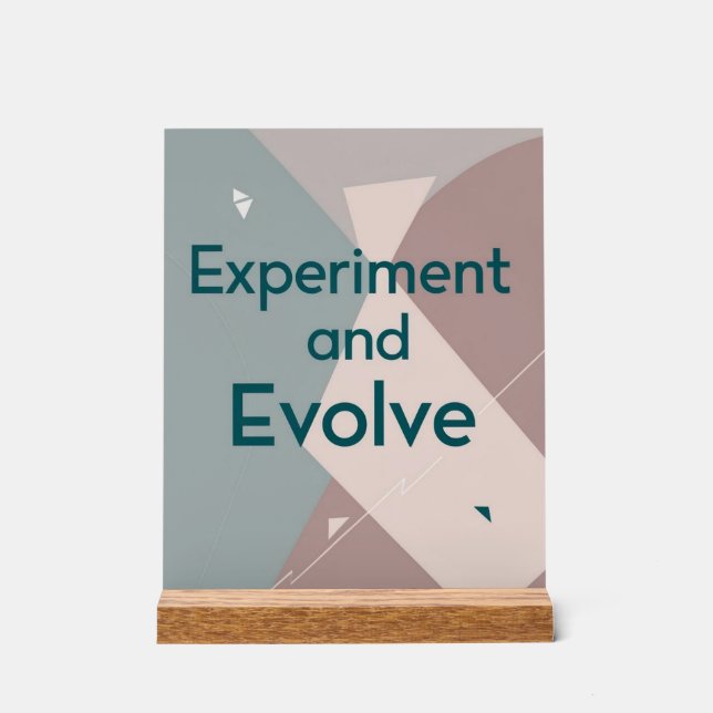 Experiment And Evolve Acrylic Sign (Front)