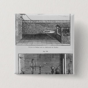 Experiment on frogs by Louis Galvani 2 Inch Square Button