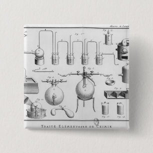 Experiment on the decomposition of water 2 inch square button