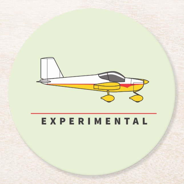 Experimental Airplane Round Paper Coaster (Front)