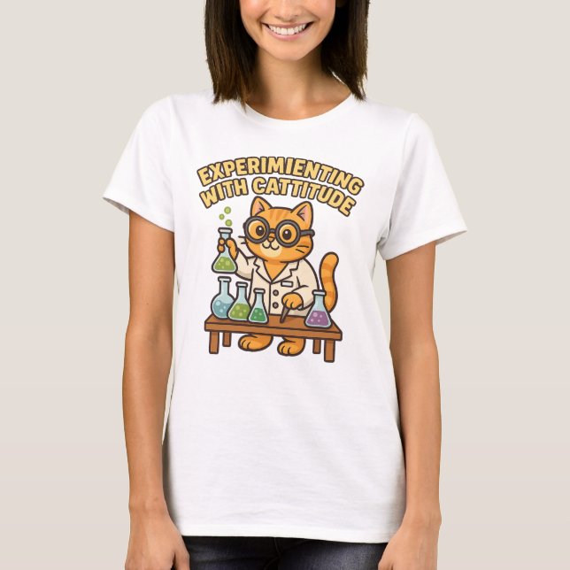 Expérimentation avec Cattitude - T-shirt de chat d (Devant)