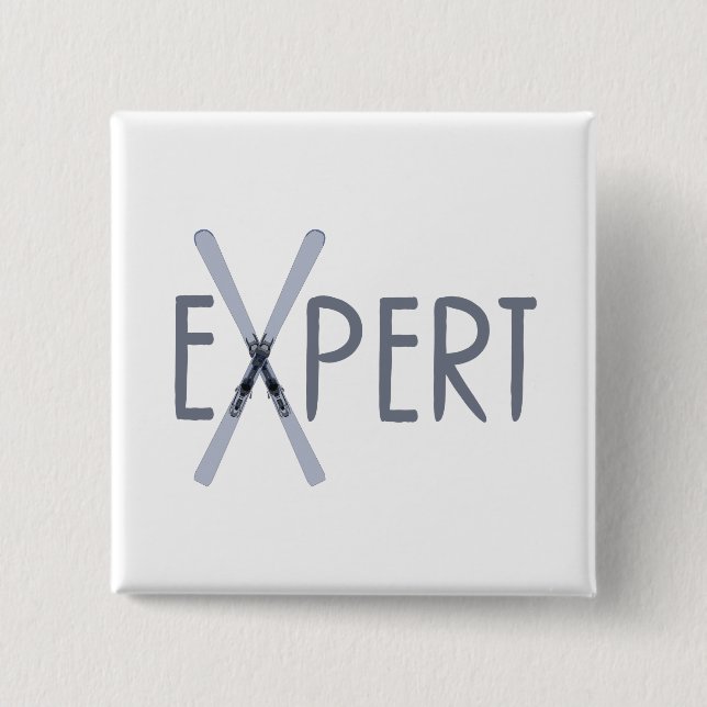 Expert 2 Inch Square Button (Front)