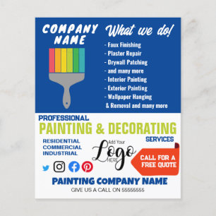 Expert navy Painting and Decoration Services Flyer