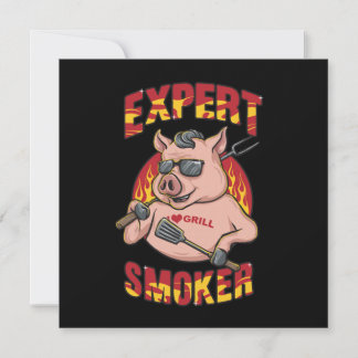 Expert Smoker Barbecue Party Its Grill Time Invitation