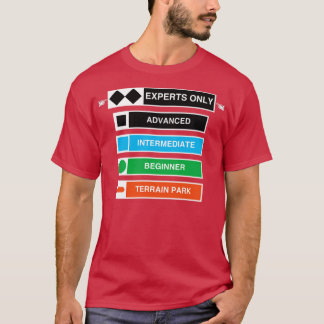 Experts Only Double Black Diamond Ski Snowboard  T-Shirt