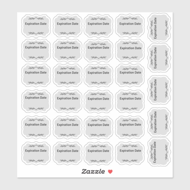 Expiration Date Labels, Kitchen Labels. Pantry (Sheet)