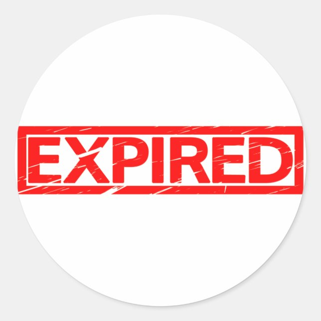 Expired Stamp Classic Round Sticker (Front)
