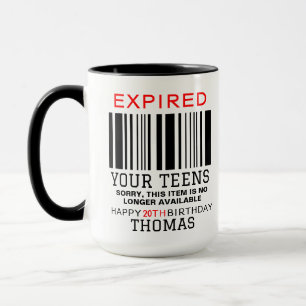 Expired Your Teens  Personalized, 20th Birthday  Mug