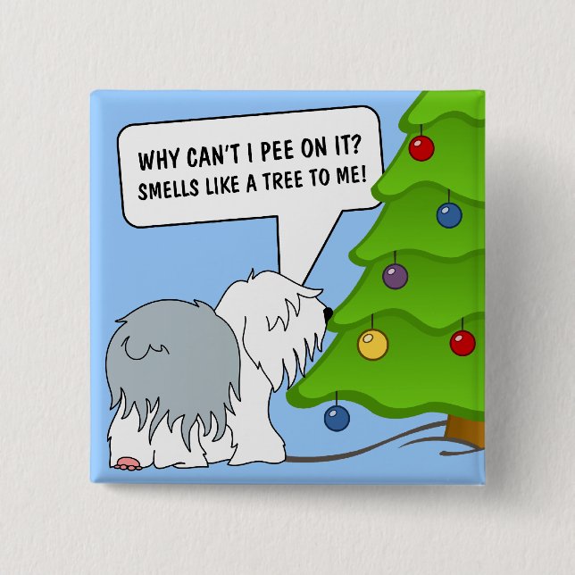 Explain the meaning of Christmas to your dog now! 2 Inch Square Button (Front)