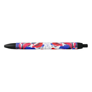 Exploded flower blue ink pen