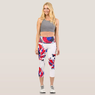 Exploded flower capri leggings