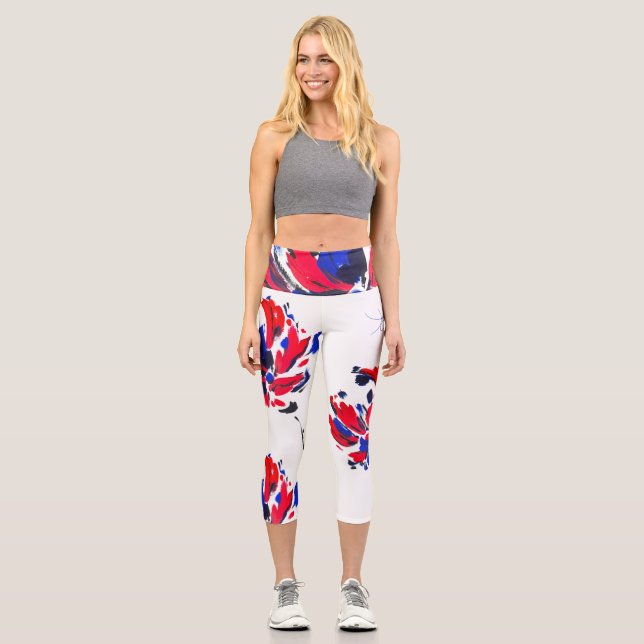 Exploded flower capri leggings (Front)