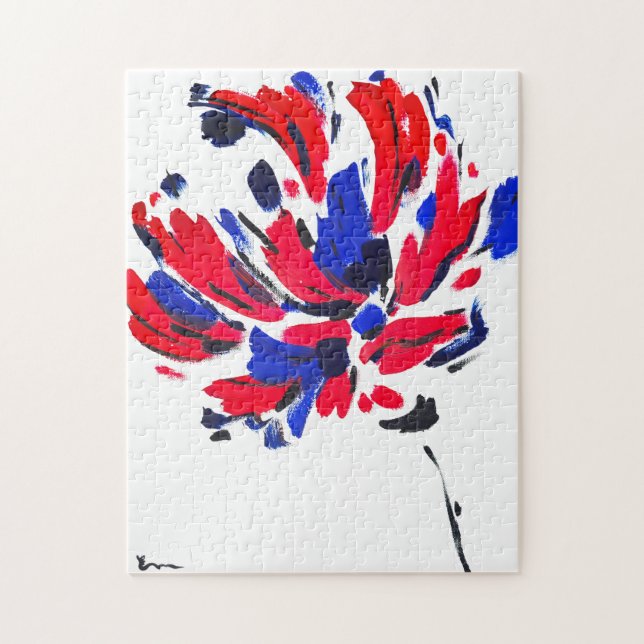 Exploded flower jigsaw puzzle (Vertical)