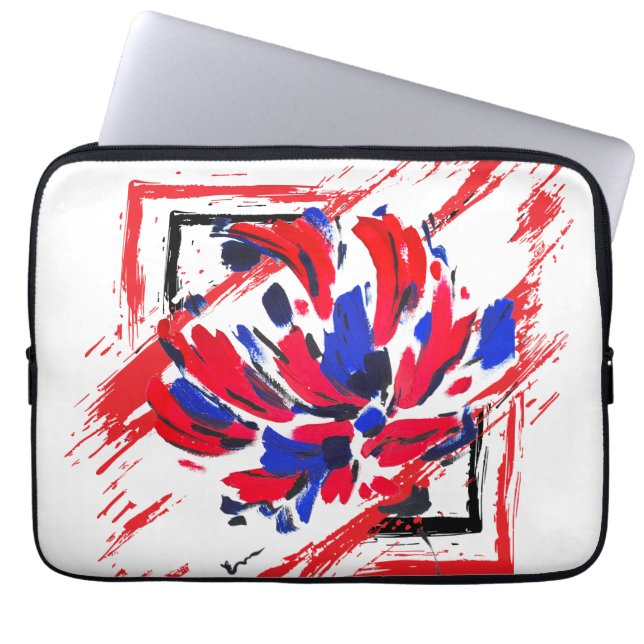 Exploded flower laptop sleeve (Front)