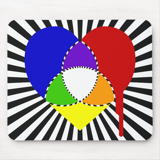 exploding colour chart heart mouse pad (Front)