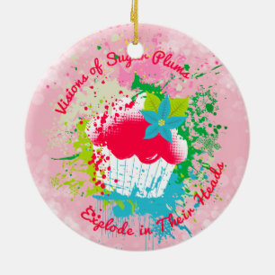 Exploding cupcake sugar plums Christmas ornament