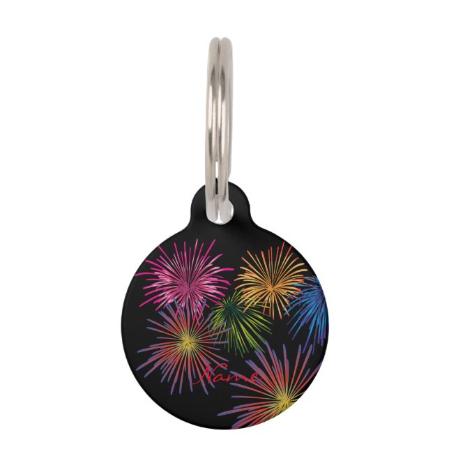 Exploding Fireworks Thunder_Cove Pet Tag (Back)