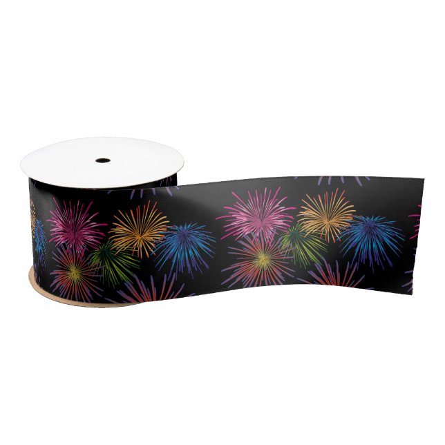 Exploding Fireworks Thunder_Cove Satin Ribbon (Spool)