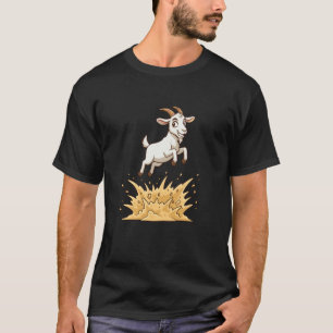 Exploding Jumping Goat Cartoon Funny Farm Meme T-Shirt