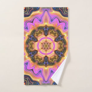 Exploding Lava Pot Lotus Mandala Bath Towel Set
