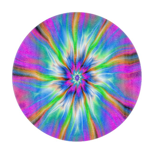 Exploding Palette of Blue and Pink  Cutting Board (Front)