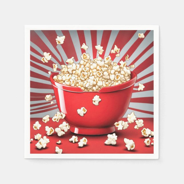 Exploding Popcorn Bowl Napkin (Front)