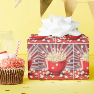 Exploding Popcorn Bowl Wrapping Paper