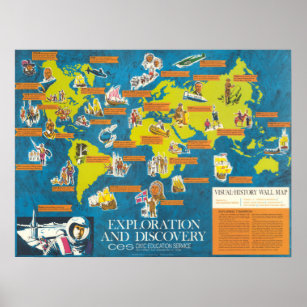 Exploration and Discovery Visual-History World Map Poster