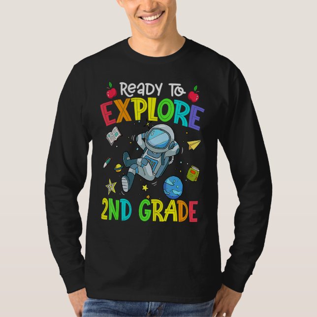 Explore 2nd Grade Back To School Astronaut Space E T-Shirt (Front)