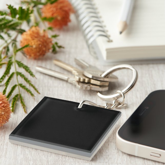 Explore a Captivating Black and White Photo  Keychain (Front Right)
