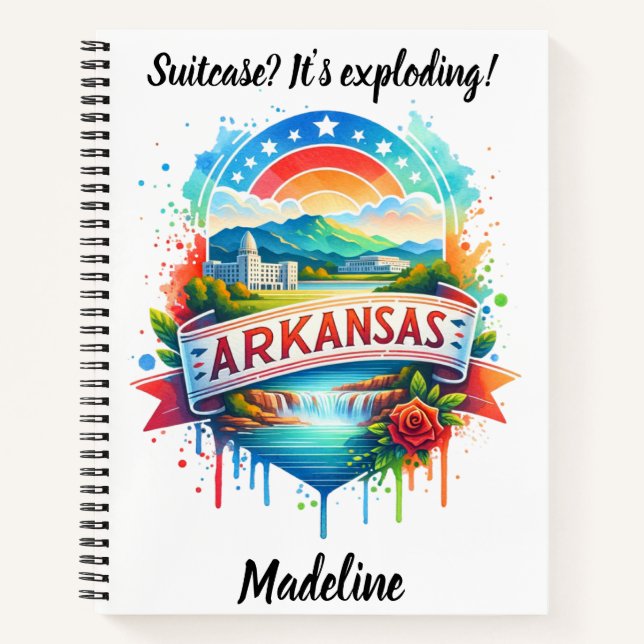 Explore Arkansas's vibrant attractions Notebook (Front)