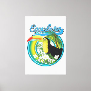 Explore Aruba travel logo Canvas Print