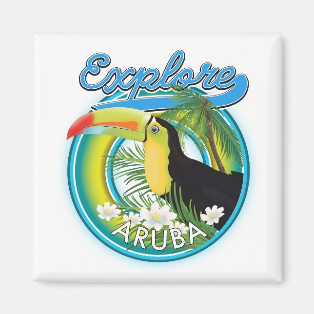Explore Aruba travel logo Magnet (Front)