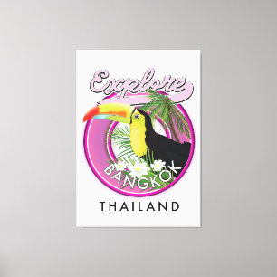 explore Bangkok indonesia travel logo Canvas Print