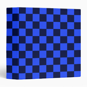 Explore Bold Blue and Black Chequered Design Binder