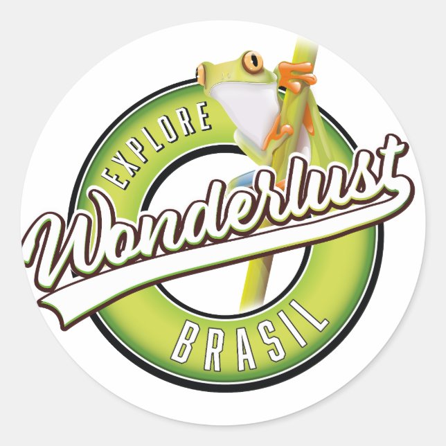 explore brazil wonderlust  classic round sticker (Front)