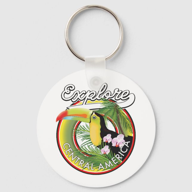 Explore Central America logo. Keychain (Front)