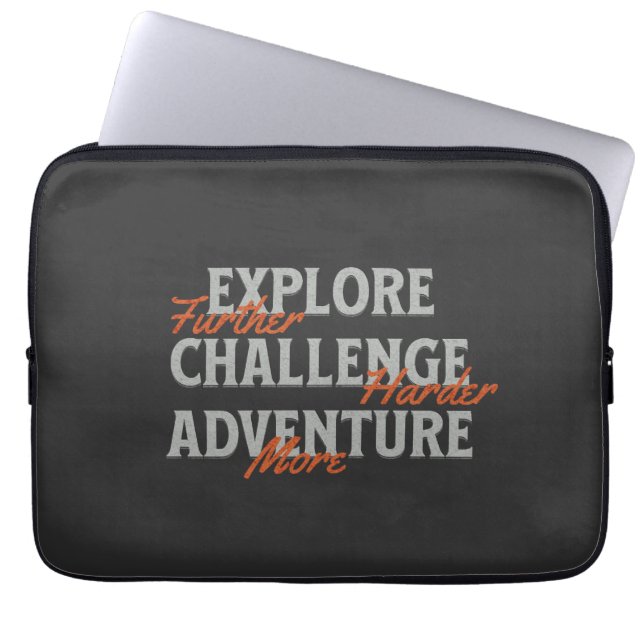 Explore Challenge Adventure Quote Motivational Ins Laptop Sleeve (Front)