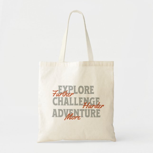 Explore Challenge Adventure Quote Motivational Ins Tote Bag (Front)
