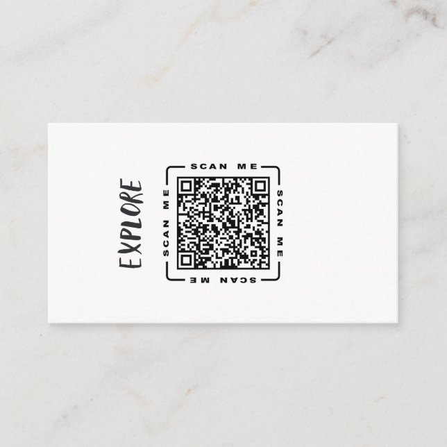 Explore  | Customizable QR code & Logo Template Business Card (Front)