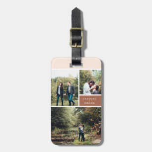 Explore + Dream Natural Tones and Floral Photo Luggage Tag