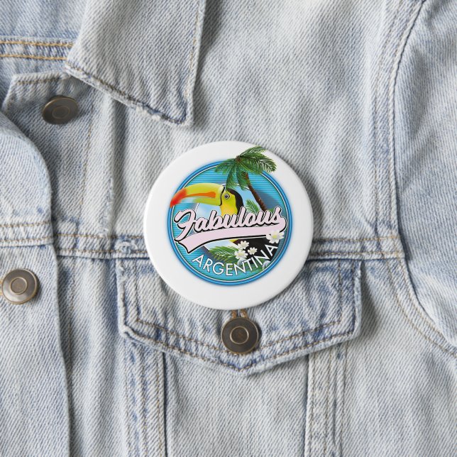 explore fabulous Argentina logo 3 Inch Round Button (In Situ)