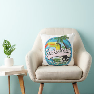 explore fabulous Argentina logo Throw Pillow