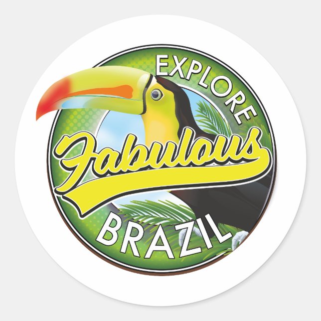 Explore Fabulous Brazil Logo Classic Round Sticker (Front)