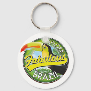 Explore Fabulous Brazil Logo Keychain