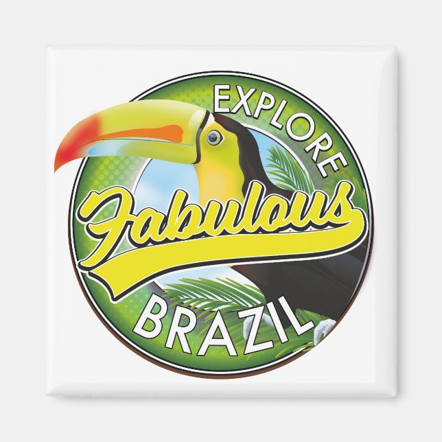 Explore Fabulous Brazil Logo Magnet (Front)