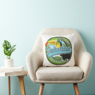 Explore fabulous costa rica logo throw pillow