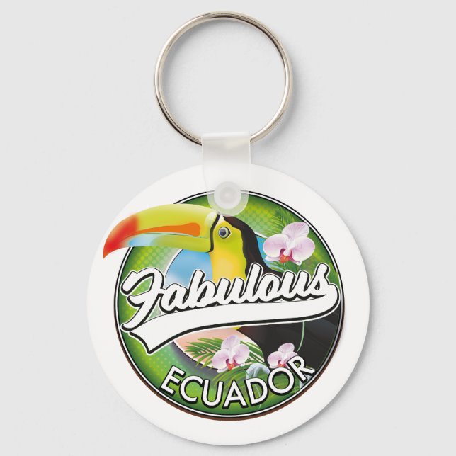 Explore fabulous Ecuador logo Keychain (Front)